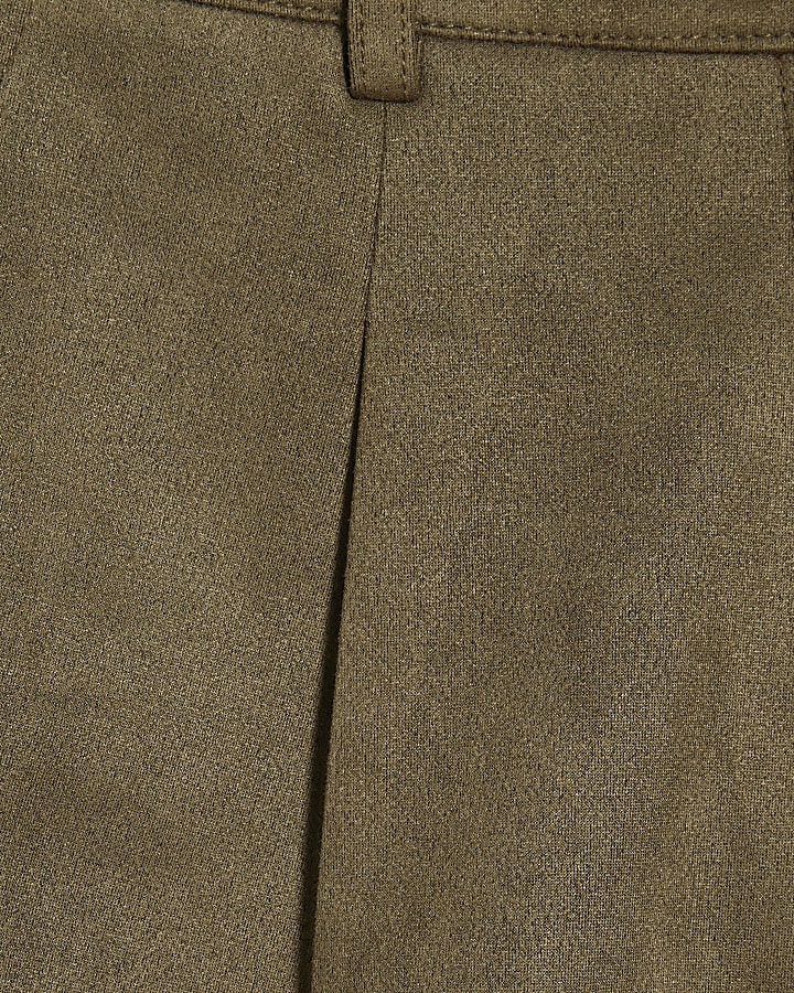 Green Faux Suede Shorts