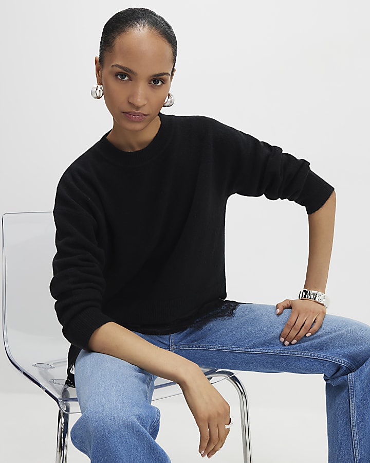 Black Crew Neck Jumper