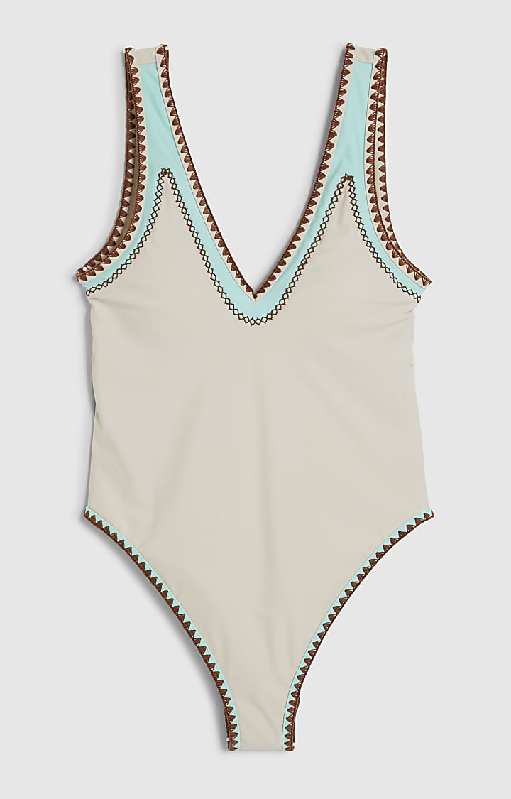 Cream Whipstitch Swimsuit