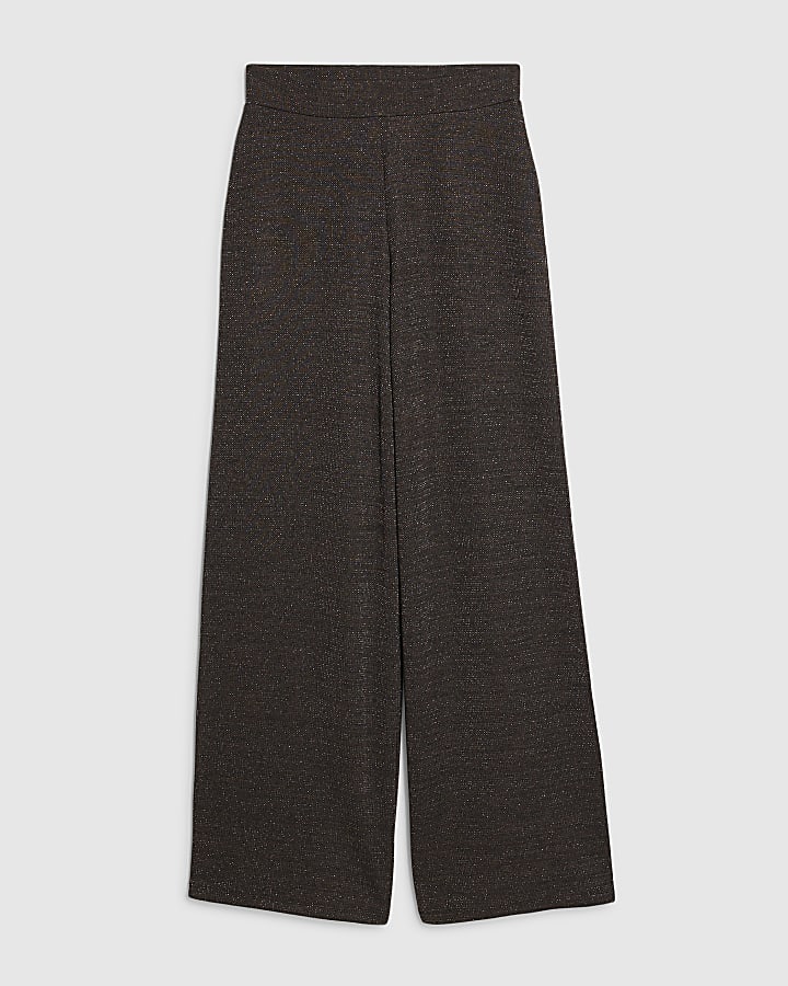 Brown Glitter Wide Leg Trousers
