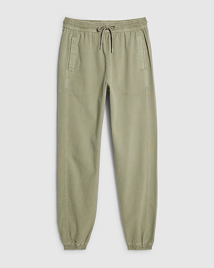 Green Denim Elasticated Joggers