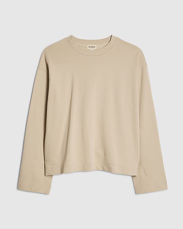 Beige Long Sleeve Sweatshirt