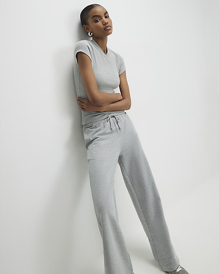 Grey Wide Leg Joggers