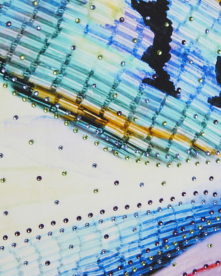 Blue Butterfly Embellished Swimsuit