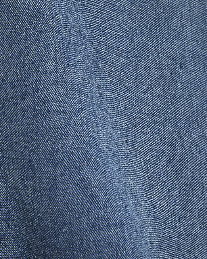 Blue Relaxed Straight Fit Scarf Jeans