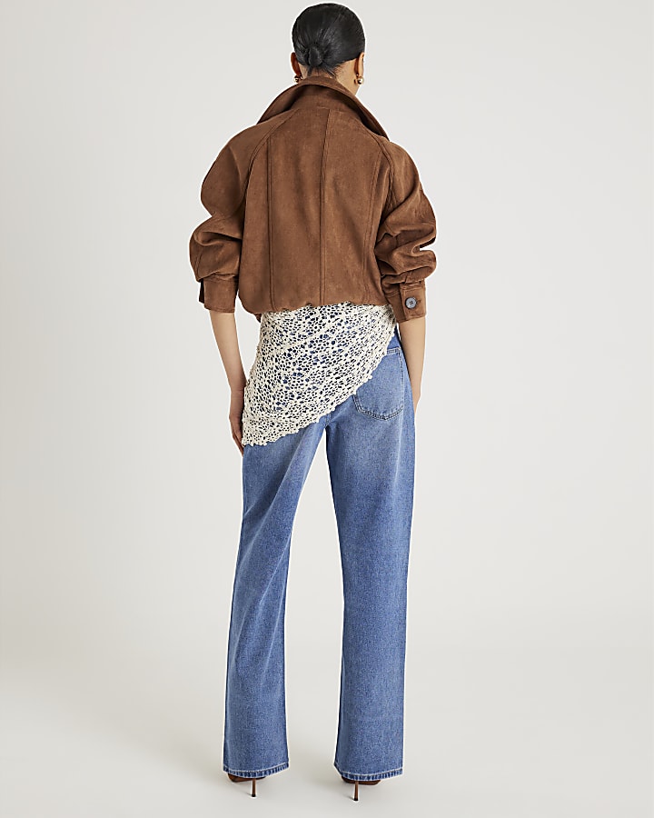 Blue Relaxed Straight Fit Scarf Jeans