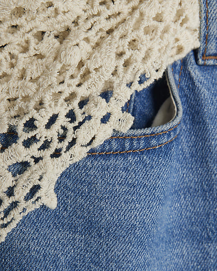 Blue Relaxed Straight Fit Scarf Jeans