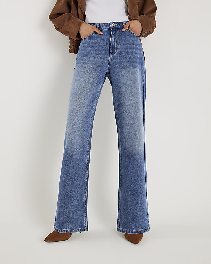 Blue Relaxed Straight Fit Scarf Jeans