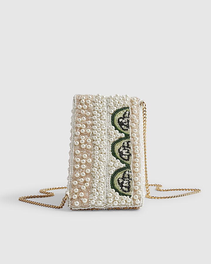 Cream Beaded Cucumber Sandwich Bag