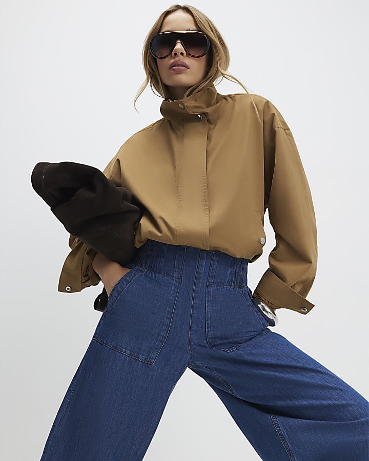 Blue Denim Pull On Joggers