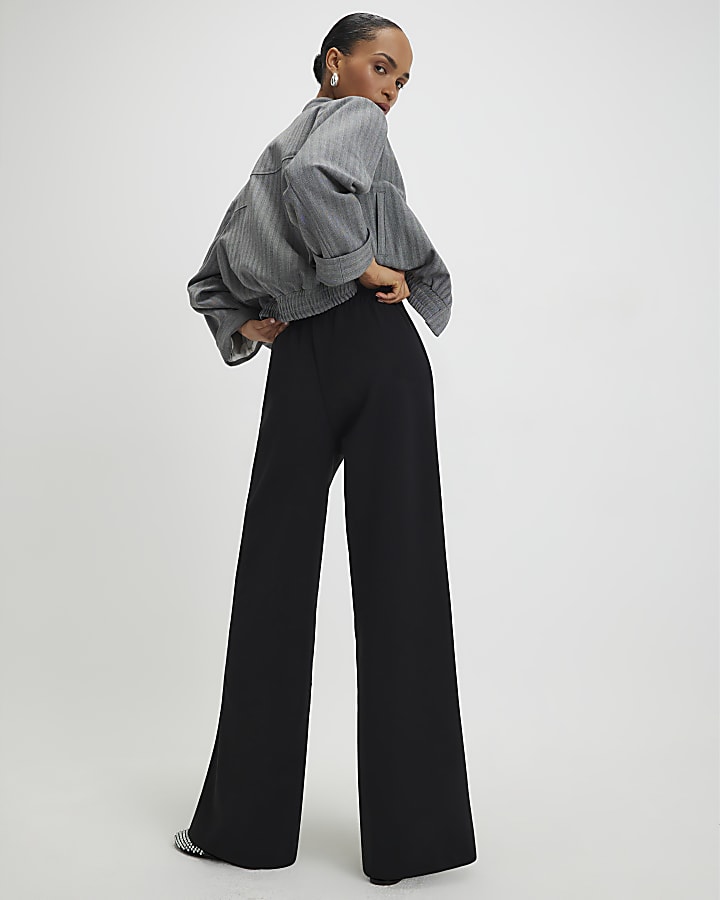 Black Tailored Wide Leg Trousers