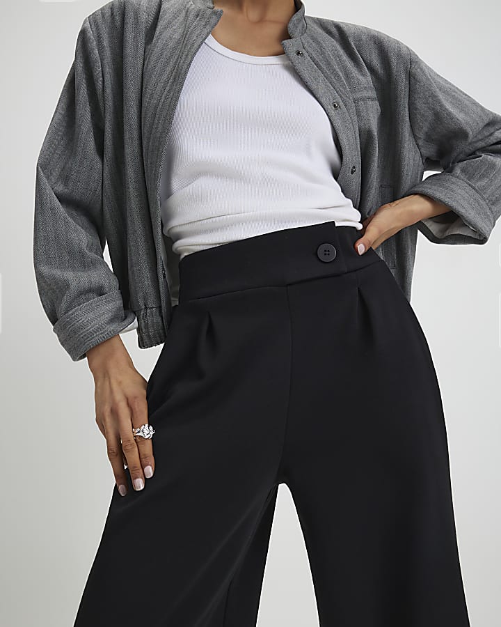Black Tailored Wide Leg Trousers