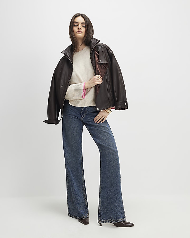 Beige Tipped Detail Jumper