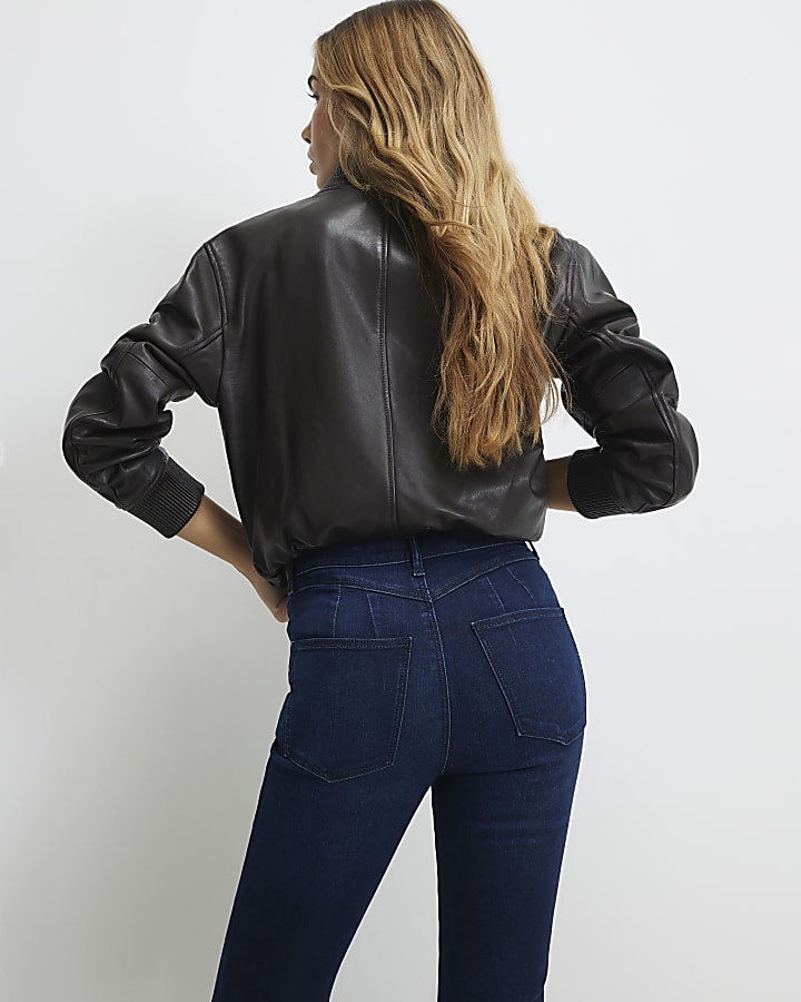 Blue High Waisted Sculpt Flare Jeans