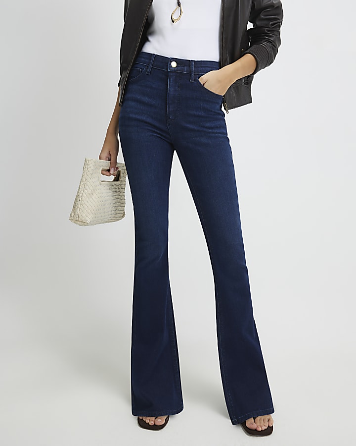 Blue High Waisted Sculpt Flare Jeans