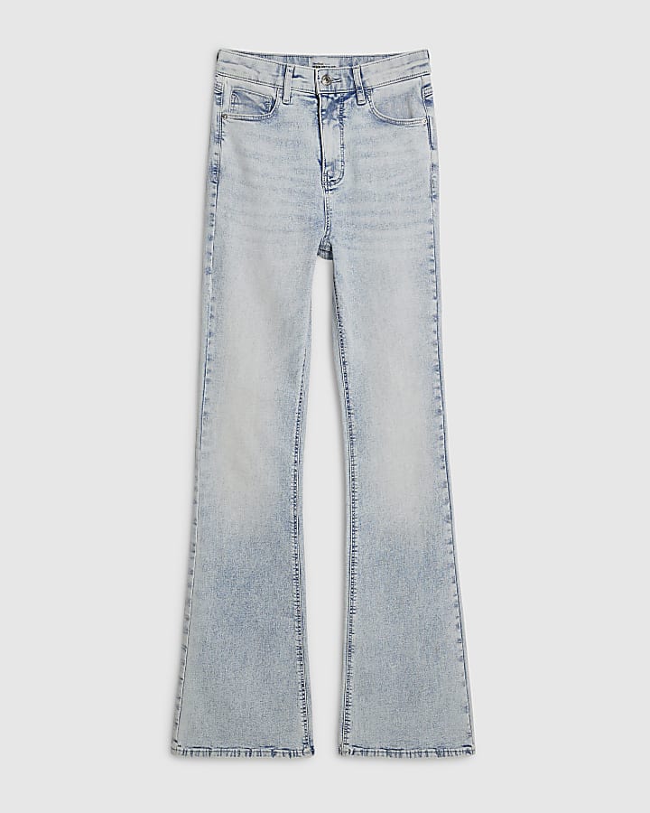 Blue High Waisted Sculpt Flared Jeans