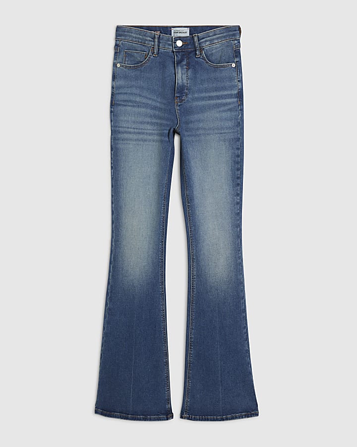 Blue Washed Sculpt Flare Jeans