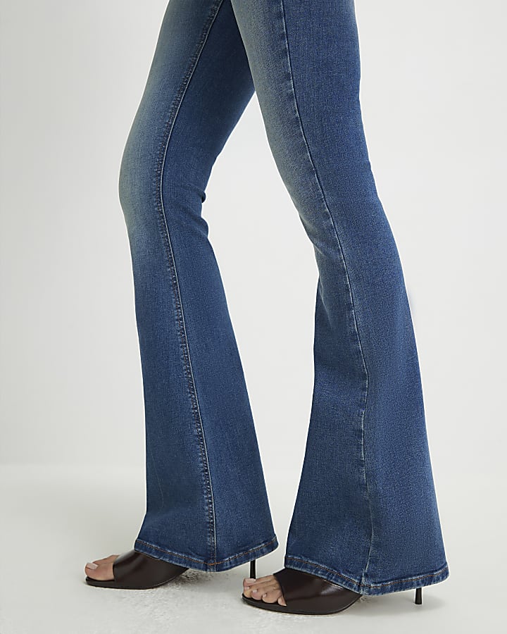 Blue Washed Sculpt Flare Jeans