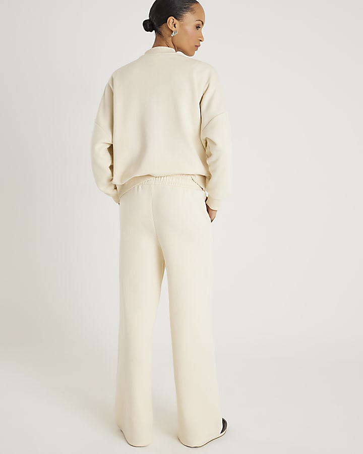 Cream Wide Leg Joggers