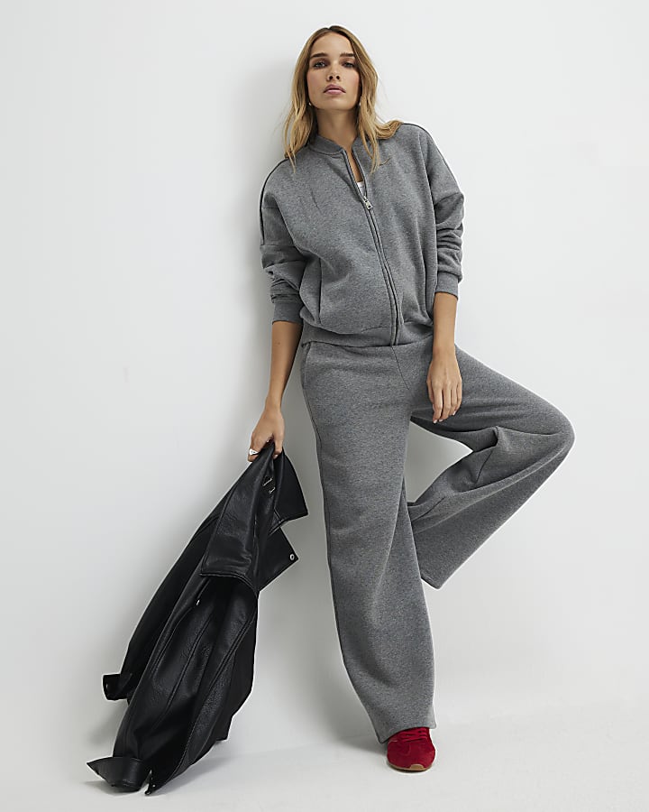 Grey Wide Leg Joggers