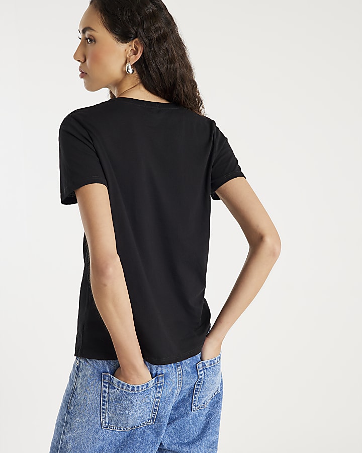 Black Short Sleeve Martini T-shirt