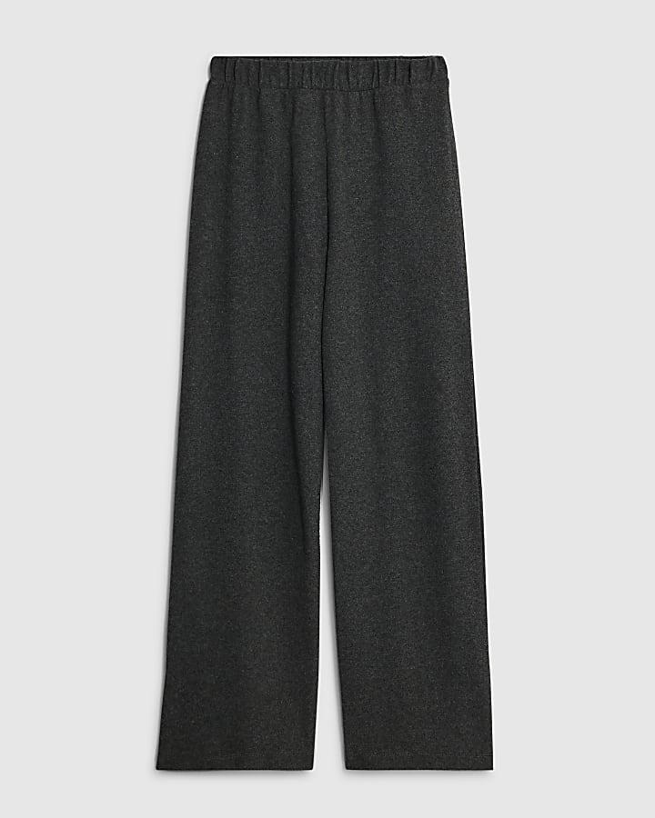 Grey Cosy Wide Leg Trousers