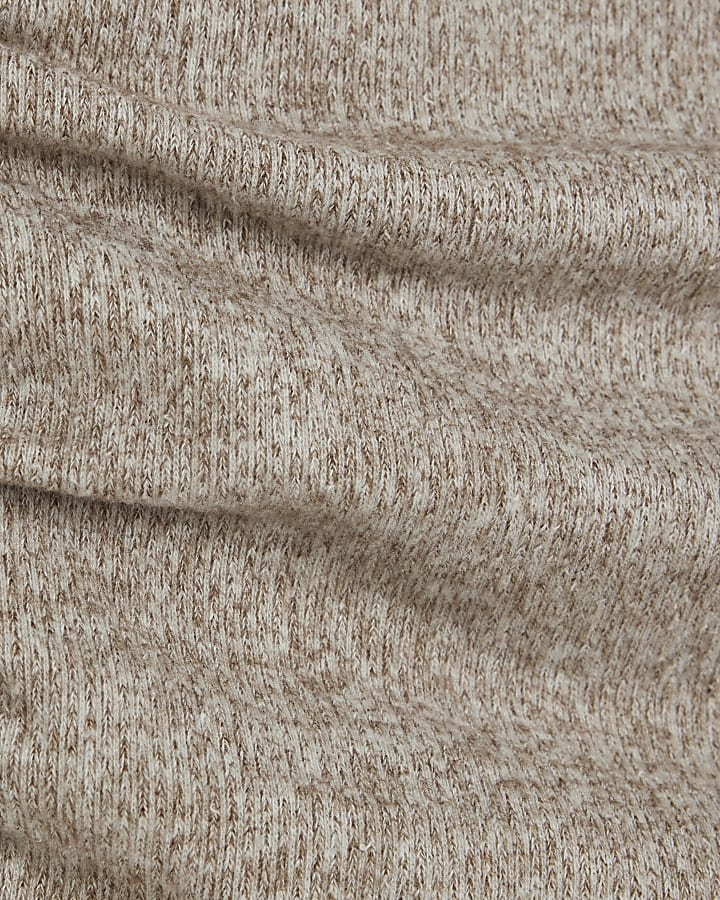 Cream Long Sleeve Cosy Bardot Top