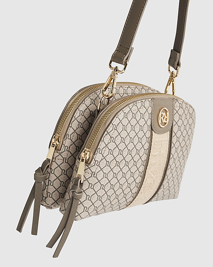 Beige Monogram Crossbody Bag