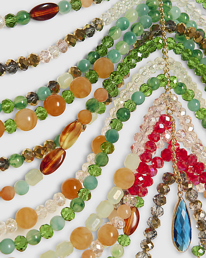 Green Beaded Halter Body Chain