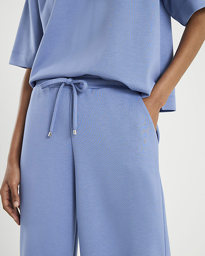 Blue Premium Wide Leg Joggers