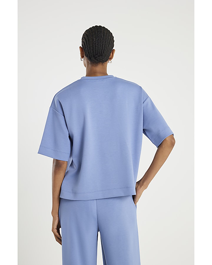 Blue Premium Short Sleeve Boxy Fit T-shirt