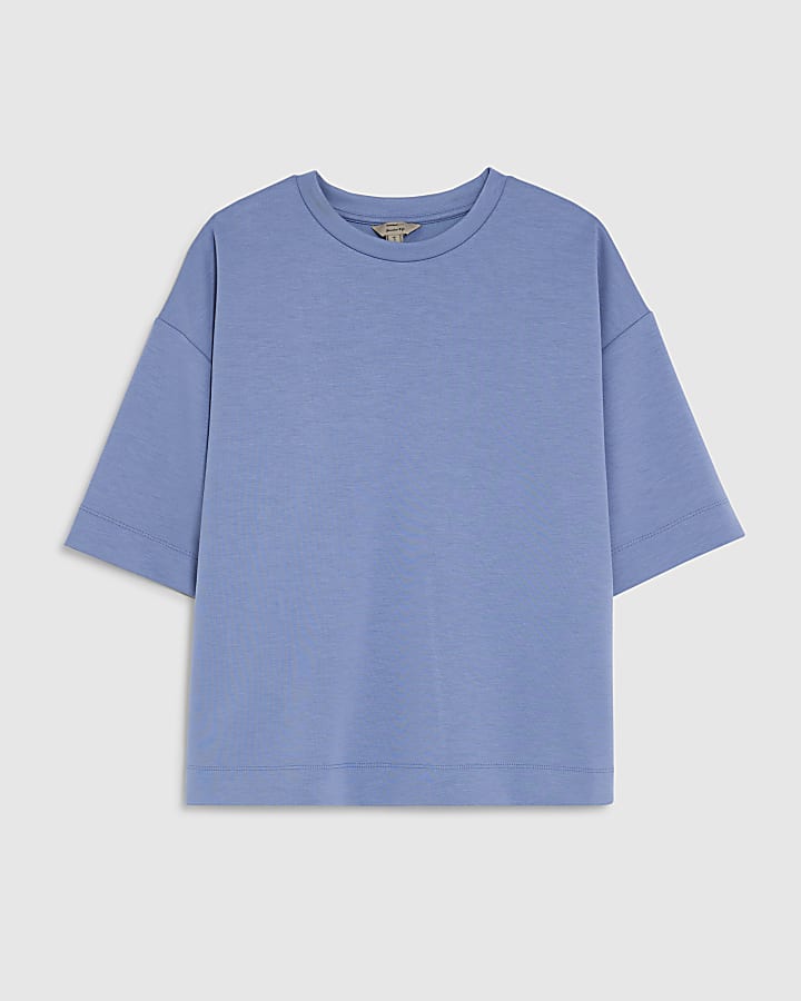 Blue Premium Short Sleeve Boxy Fit T-shirt