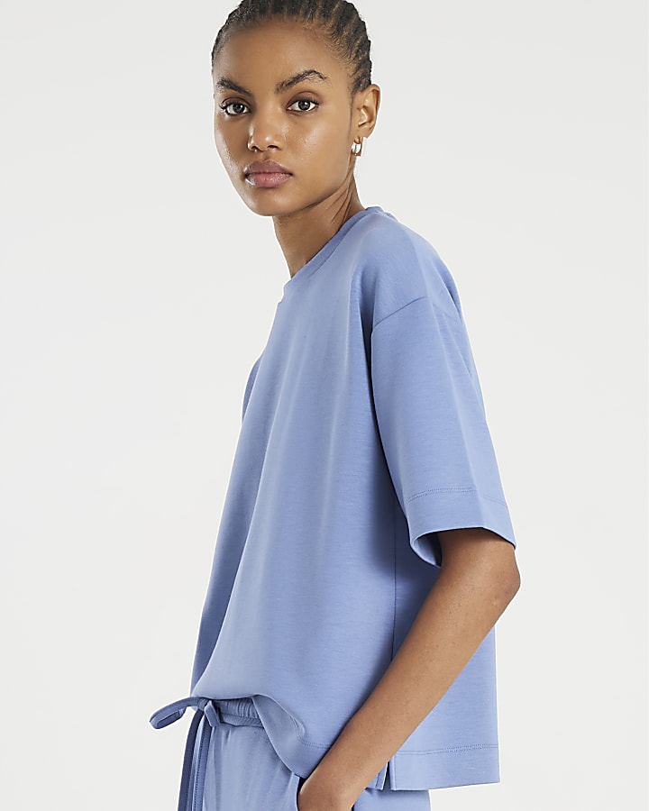 Blue Premium Short Sleeve Boxy Fit T-shirt