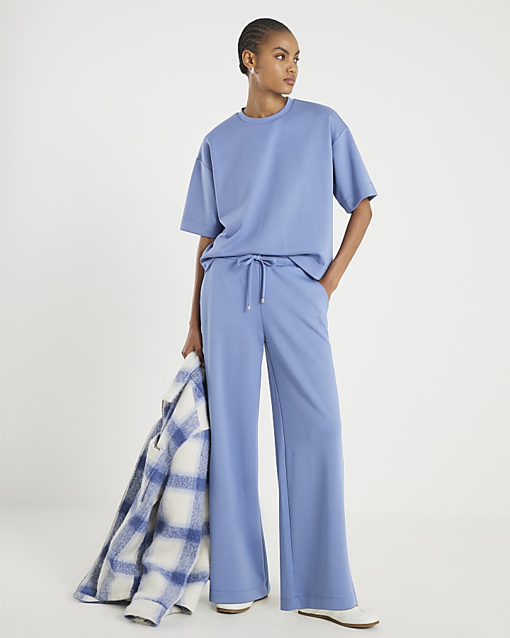 Blue Premium Short Sleeve Boxy Fit T-shirt