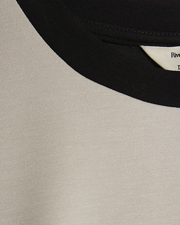 Cream Colour Block Batwing Sweatshirt