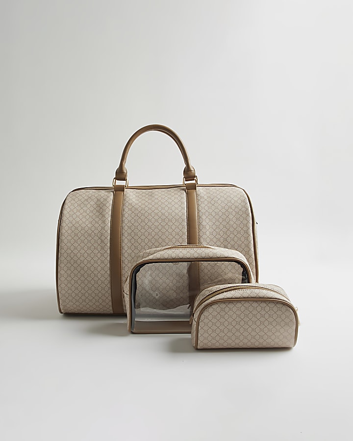 Beige Monogram Barrell Bundle Bag