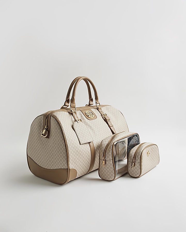 Beige Monogram Barrell Bundle Bag