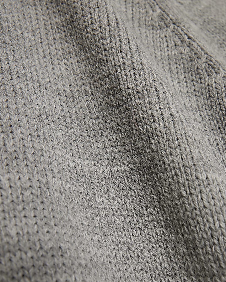 Grey Hybrid Lace Hem Dress