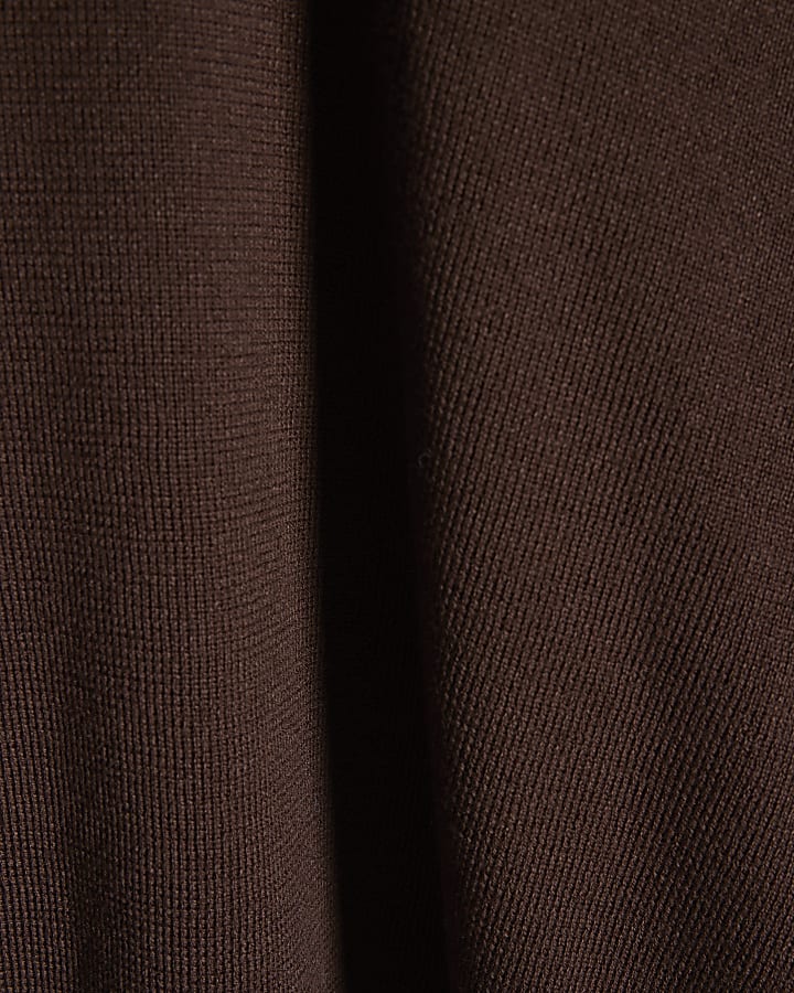 Brown Lace Hem Jumper