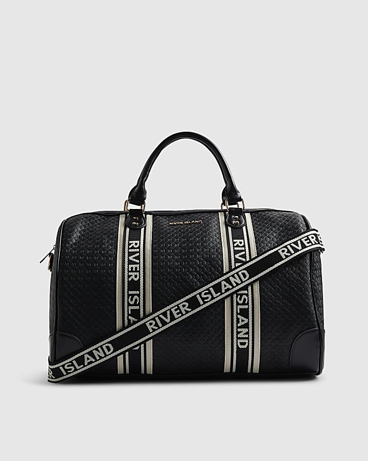 Black Webbing Front Monogram Barrell Bag