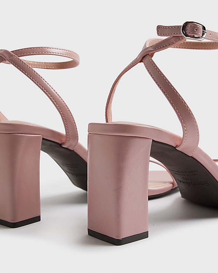 Pink Barely There Heeled Sandals