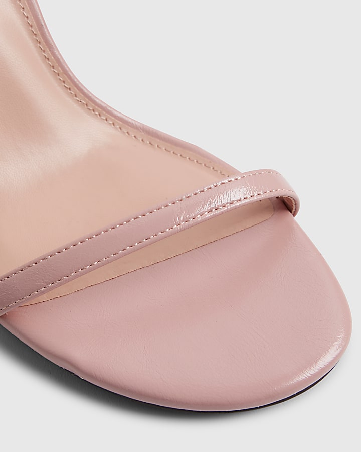 Pink Barely There Heeled Sandals