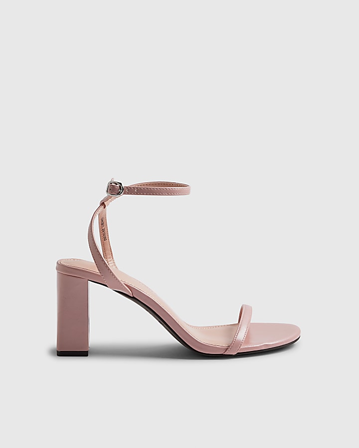 Pink Barely There Heeled Sandals