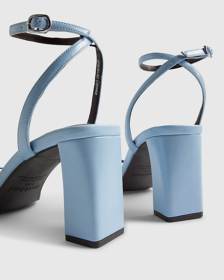Blue Mid Block Heels