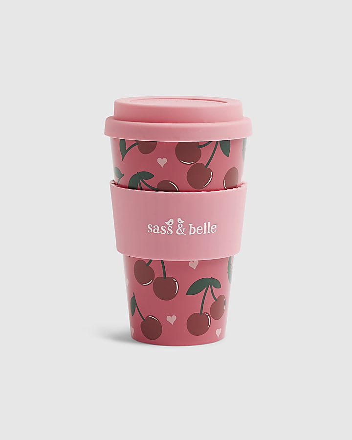 Pink Cherry Travel Coffee Cup