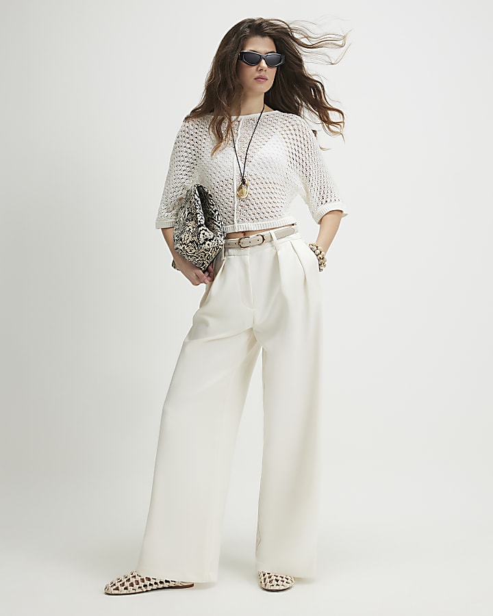 White Open Stitch T-Shirt