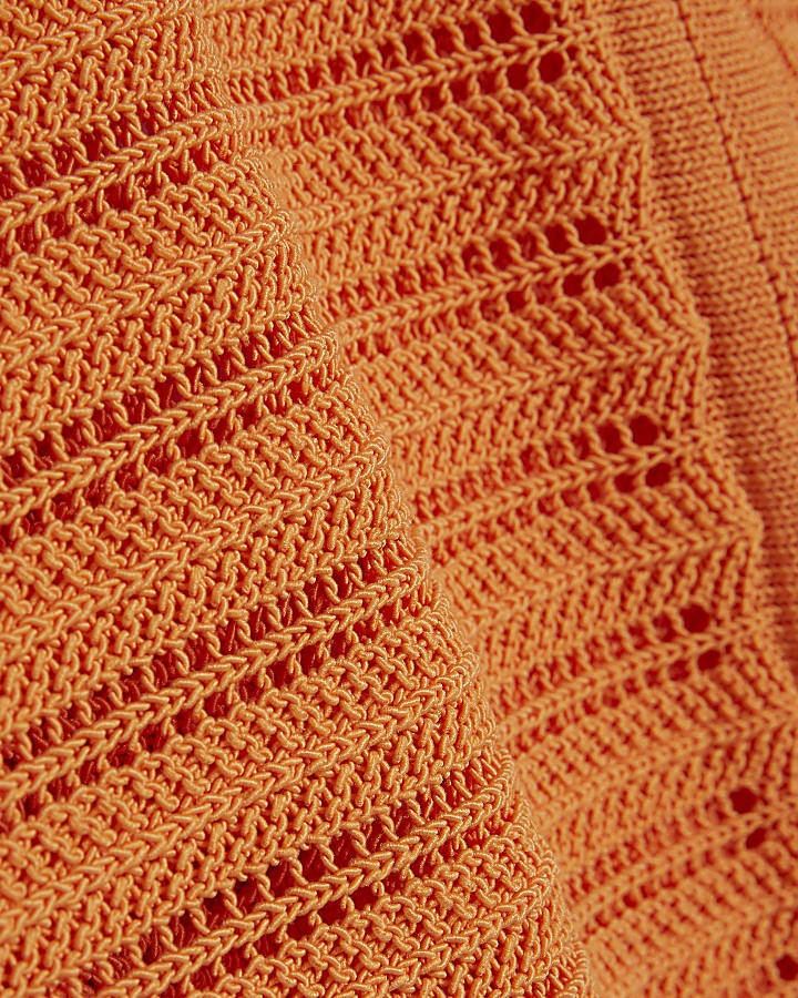 Orange Tape Yarn Knitted Jumper