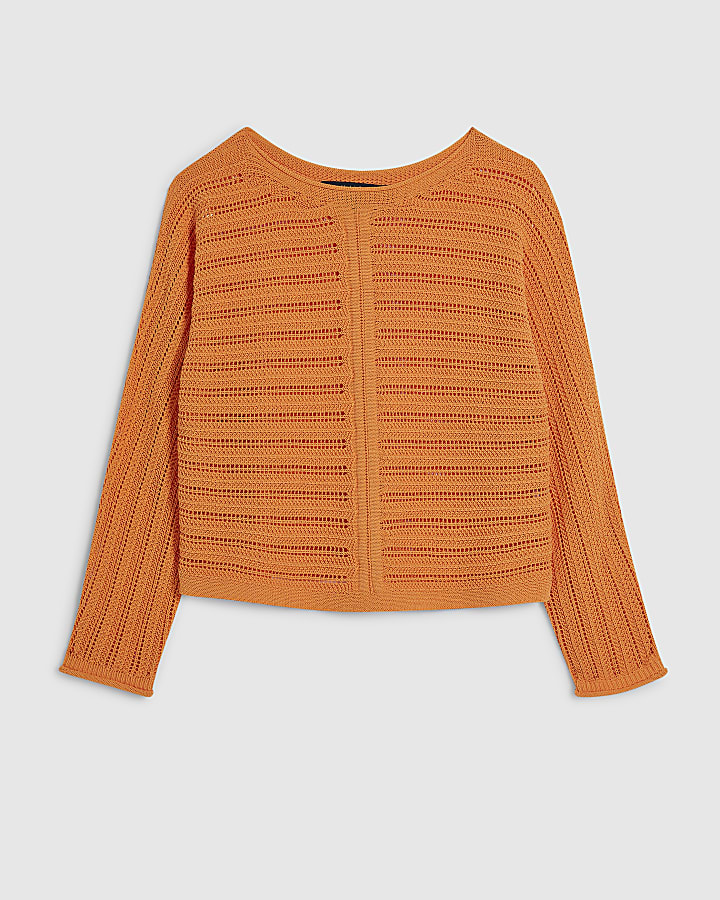 Orange Tape Yarn Knitted Jumper
