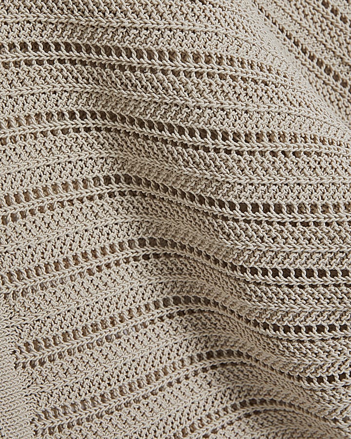 Beige Tape Yarn Knitted Jumper