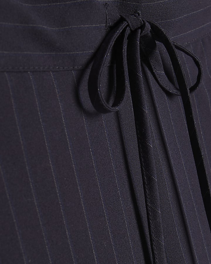 Petite Navy Pinstripe Side Stripe Joggers